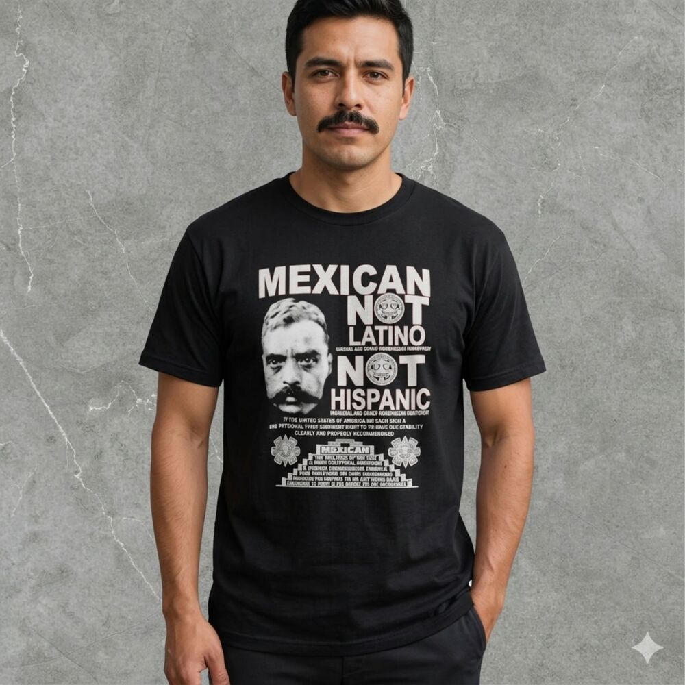 Men Graphic T Shirt Mexican Not Latino Casual Streetwear Black Size XL
